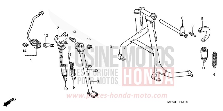 STAND for CBR600F VR Special PEARL FLASH YELLOW (Y163) from 2002